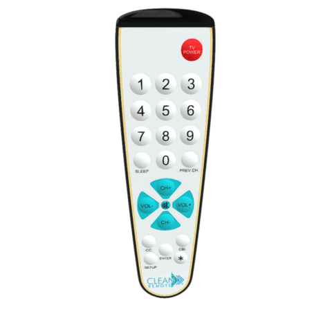 CR3BCB Clean Remote – Big Button Universal TV and Cable Box Remote for Hospitality and Healthcare