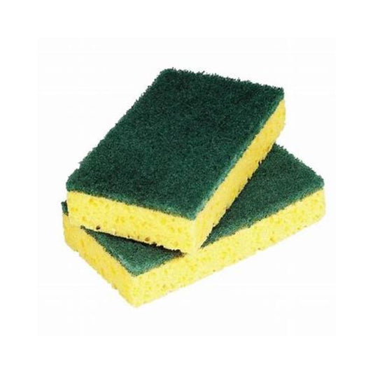 Heavy Scrub Sponge – Green/Yellow, 114x68x20mm, 144/Bag